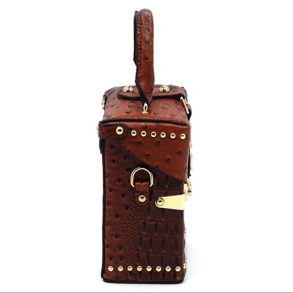 Leopard Boxy Mini Satchel Crossbody Bag - Picture 5 of 6